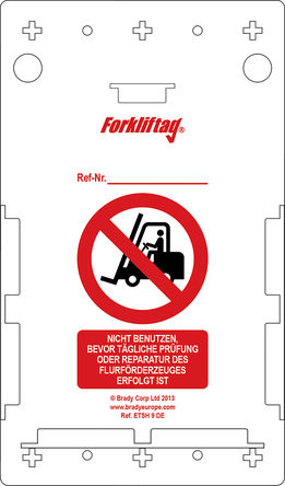 Brady - 136592 - Box of 10 Forkliftag holders, German		