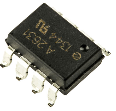 Broadcom - HCPL-2631-300E - Broadcom 双通道 光耦 HCPL-2631-300E, 直流输入, 晶体管输出, 8引脚 DIP 封装		
