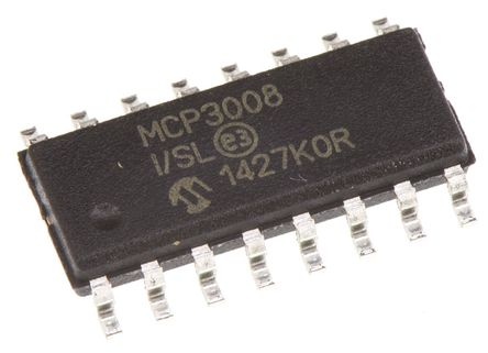 Microchip - MCP3008-I/SL - Microchip MCP3008-I/SL 10 λ ADC, , нӿ, 16 SOICװ		