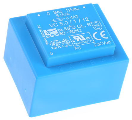 Block - VC 5,0/1/12 - Block ͨ PCB ѹ VC 5,0/1/12, 230V acѹ, 12V acμѹ, 5VA, 50  60 HzΧ		