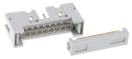 3M - 4616-6001 - 3M 4600 系列 16路 2.54mm节距 (2排) 直角 IDC 连接器 4616-6001, IDT端接, 1A, 电缆安装		