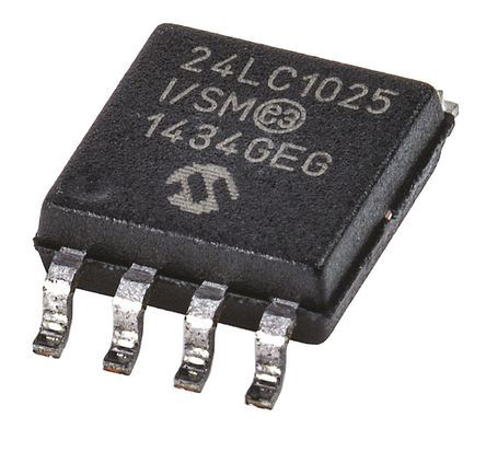 Microchip - 24LC1025-I/SM - Microchip 24LC1025-I/SM  EEPROM 洢, 1Mbit,  - I2Cӿ, 900ns, 2.5  5.5 V, 8 SOIJװ		
