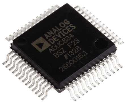 Analog Devices - ADUC834BSZ - Analog Devices ADuC8 ϵ 8 bit 8052 MCU ADUC834BSZ, 12.58MHz, 4 kB62 kB ROM , 2.25 kB RAM, MQFP-52		