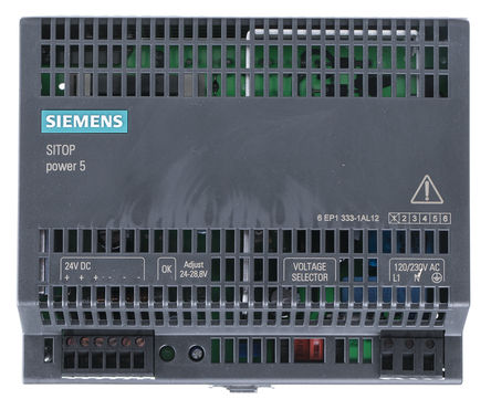 Siemens - 6EP13331AL12 - Siemens 120W ģʽ DIN 尲װԴ 6EP13331AL12, 88%Ч, 132V ac, 5A, 24V dc 24V dc/		