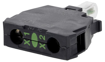 Schneider Electric - ZBVB3 - Schneider Electric XB4 XB5 系列 照明块 ZBVB3, 24 V, 绿色 LED, 螺钉接端		