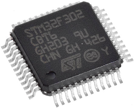 STMicroelectronics - STM32F302CBT6 - STMicroelectronics STM32F ϵ 32 bit ARM Cortex M4 MCU STM32F302CBT6, 72MHz, 128 kB ROM , 32 kB RAM, 1xUSB, LQFP-48		