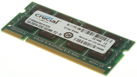 Crucial - CT25664AC800 - Crucial 2 GB DDR 800MHz ʼǱ ڴģ CT25664AC800, SODIMM		