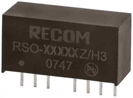 Recom - RSO-4815DZ/H3 - Recom RSO ϵ 1W ʽֱ-ֱת RSO-4815DZ/H3, 18  72 V ֱ, 15V dc, 34mA, 3kV dcѹ, 80%Ч, SIPװ		