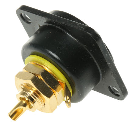 Neutrik - NF2D-B4 - Neutrik 黑色 16A RCA 插座 NF2D-B4, 面板安装, 金镀镍触x芯, -30 → +80 °C		