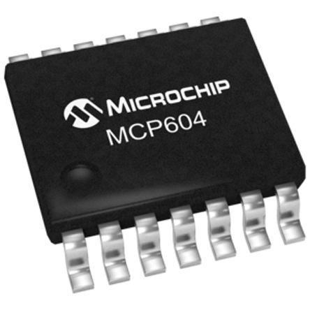 Microchip - MCP604-E/ST - Microchip MCP604-E/ST · Ŵ, 2.8MHz, 2.7  6 VԴѹ, , 14 TSSOPװ		