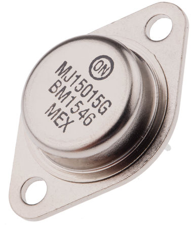 ON Semiconductor - MJ15015G - ON Semiconductor MJ15015G , NPN , 15 A, Vce=120 V, HFE:5, 1 MHz, 2 TO-204AAװ		