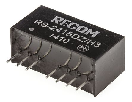 Recom - RS-2415DZ/H3 - Recom RS ϵ 2W ʽֱ-ֱת RS-2415DZ/H3, 9  36 V ֱ, 15V dc, 67mA, 3kV dcѹ, SIPװ		