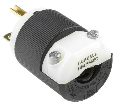 Hubbell - HBL5666C - Hubbell HBL5666C ɫ 2P+E  е ͷ, 250 V 15A		