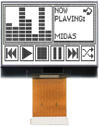 Midas - MCCOG128064A6W-FPTLW - Midas A ϵ ͸ ͼ LCD ɫʾ MCCOG128064A6W-FPTLW, LED, 128 x 64pixels		