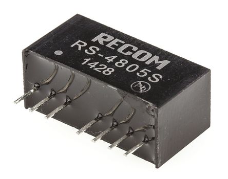 Recom - RS-4805S - Recom RS ϵ 2W ʽֱ-ֱת RS-4805S, 36  72 V ֱ, 5V dc, 400mA, 500V acѹ, SIPװ		