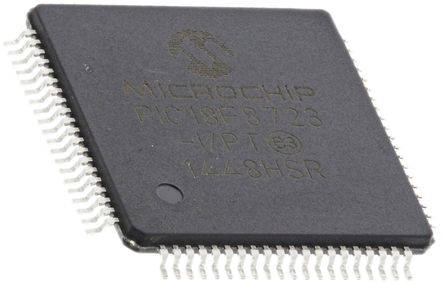 Microchip - PIC18F8723-I/PT - Microchip PIC18F ϵ 8 bit PIC MCU PIC18F8723-I/PT, 40MHz, 128 KB1024 B ROM , 3936 B RAM, TQFP-80		