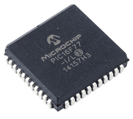 Microchip - PIC16F77-I/L - PIC16F ϵ Microchip 8 bit PIC MCU PIC16F77-I/L, 20MHz, 8K x 14  ROM , 368 B RAM, PLCC-44		