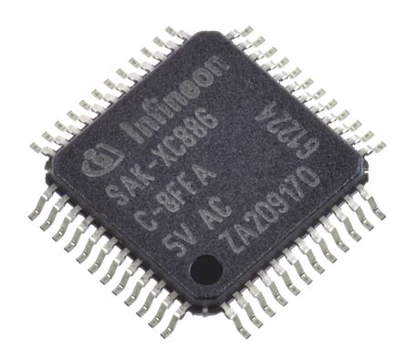 Infineon - SAK-XC886C-8FFA - XC866 ϵ Infineon 8 bit 8051 MCU SAK-XC886C-8FFA, 24MHz, 32 kB ROM , 15 kB256 B RAM, TQFP-48		