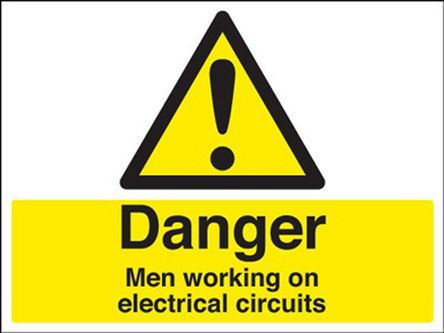 Signs & Labels - HA14436R - Signs & Labels HA14436R 1װ ɫ/ɫ Ӣ  PVC Σվǩ “Danger Men Working On Electrical Circuits“, 600 x 450mm		