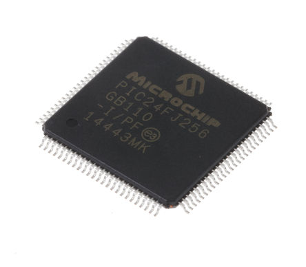 Microchip - PIC24FJ256GB110-I/PF - Microchip PIC24FJ ϵ 16 bit PIC MCU PIC24FJ256GB110-I/PF, 32MHz, 256 kB ROM , 16 kB RAM, 1xUSB, TQFP-100		