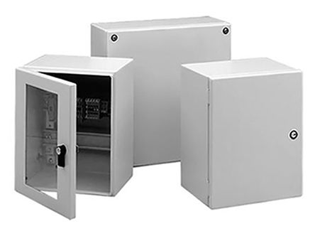 Hoffman Enclosures - LHC151512 - Hoffman Enclosures 灰色 钢 暗线箱 LHC151512, 带透明门, 150 x 150 x 120mm		