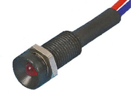 Tranilamp - LMR6/24DC/3 RED/BLK - Tranilamp LMR6/24DC/3 RED/BLK 3 mm  ɫ LED ָʾ, ߽Ӷ, 6.4mmװ׳ߴ, 24 V ֱ		