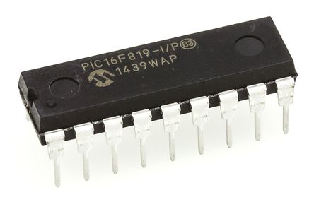 Microchip - PIC16F819-I/P - Microchip PIC16F ϵ 8 bit PIC MCU PIC16F819-I/P, 20MHz, 256 B3584 B ROM , 256 B RAM, PDIP-18		