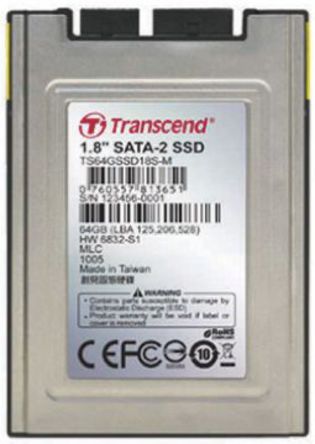 Transcend - TS64GSSD18S-M-3V - Transcend 64 GB 1.8 in  ̬Ӳ TS64GSSD18S-M-3V, mSATA ӿ		
