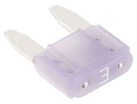 Littelfuse - 0297003.WXNV - Littlefuse 3A 紫色 车用插片式熔断器 0297003.WXNV, 32V dc, 10.9mm x 3.8mm x 8.8mm		