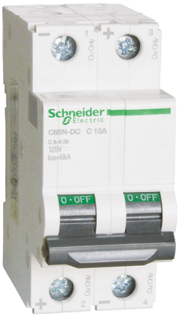 Schneider Electric - A9N22426 - Schneider Electric Acti 9 C65N-DC ϵ 2 20 A MCB A9N22426, 6 kA Ͽ, C բ		