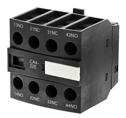 ABB - CA4-22E - ABB CA4 系列 前面安装 辅助触点 CA4-22E, 螺钉接端, 2 常开/2 常闭, 6 A, 600 V 直流、690 V 交流		
