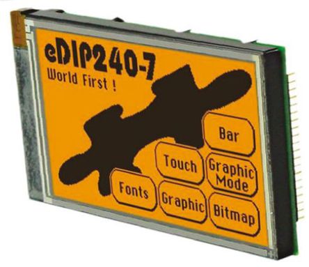 Electronic Assembly - EA eDIP240J-7LATP - Electronic Assembly ͼ LCD ɫʾ EA eDIP240J-7LATP, 240 x 128pixels 4.5in, I2CRS232SPI ӿ		