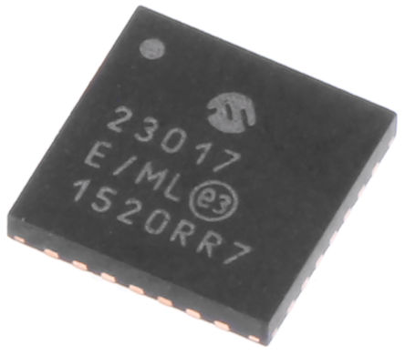 Microchip - MCP23017-E/ML - Microchip MCP23017-E/ML 16ͨ 1.7MHz I/Oչ, I2Cӿ, 28 QFNװ		