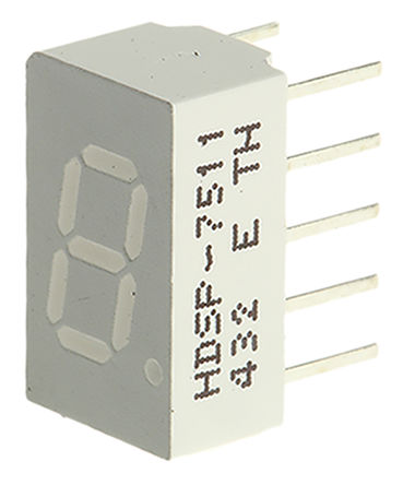 Broadcom - HDSP-7511 - Broadcom 1ַ 7  ɫ LED  HDSP-7511, 1 mcd, ҲС, 7.6mmַ, ͨװװ		
