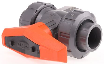 Georg Fischer - 161546003 - Georg Fischer 红色把手 16 bar 塑料 高压球阀 161546003 双向开关, 1in管接头		