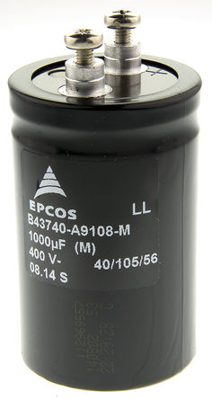 EPCOS - B43740A9108M000 - EPCOS B43740 ϵ 400 V ֱ 1000F  B43740A9108M000, 20%ݲ, 100m(ֵ), +105C		