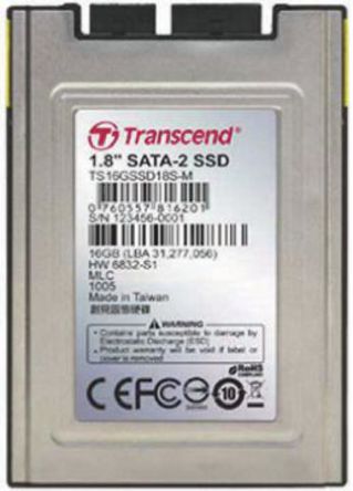 Transcend - TS16GSSD18S-M-3V - Transcend 16 GB 1.8 in  ̬Ӳ TS16GSSD18S-M-3V, mSATA ӿ		
