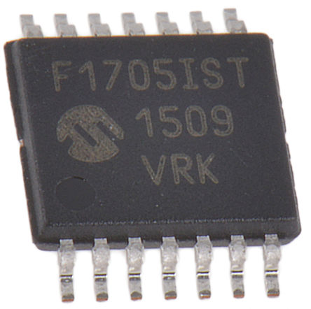 Microchip - PIC16F1705-I/ST - Microchip PIC16F ϵ 8 bit PIC MCU PIC16F1705-I/ST, 32MHz, 8192  ROM , 1024 B RAM, TSSOP-14		