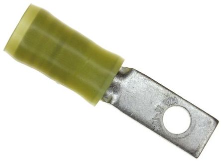 TE Connectivity - 2-327960-1 - TE Connectivity PIDG 系列, 黄色 绝缘 镀锡触芯 环形压接端子 2-327960-1, M3.5 螺栓, 3.68mm内环直径, 30.56mm总长		