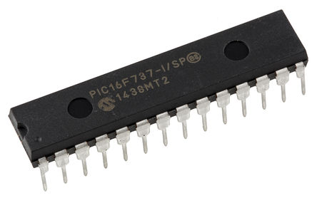 Microchip - PIC16F737-I/SP - Microchip PIC16F ϵ 8 bit PIC MCU PIC16F737-I/SP, 20MHz, 4K x 14  ROM , 368 B RAM, SPDIP-28		