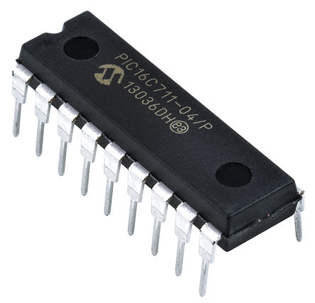 Microchip - PIC16C711-04/P - Microchip PIC ϵ 8 bit PIC MCU PIC16C711-04/P, 4MHz, 1K x 14  ROM EPROM, 68 B RAM, PDIP-18		