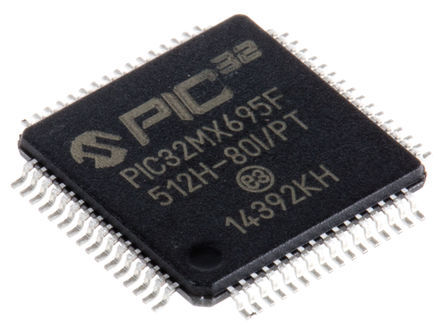 Microchip - PIC32MX695F512H-80I/PT - Microchip PIC32MX ϵ 32 bit PIC MCU PIC32MX695F512H-80I/PT, 80MHz, 12 kB512 kB ROM , 128 kB RAM, 1xUSB, TQFP-64		