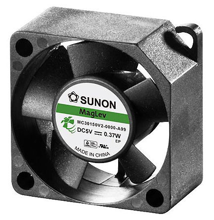 Sunon - MC30150V2-000U-A99 - Sunon M ϵ 0.37W 5 V ֱ  MC30150V2-000U-A99, 4.8cfm, 7000rpm, 30 x 30 x 15mm		