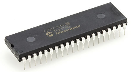 Microchip - TC7107CPL - Microchip TC7107CPL 3.5 LSB ADC, , BCD ӿ, 40 PDIPװ		
