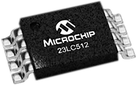 Microchip - 23LC512-I/ST - Microchip 23LC512-I/ST, 512kbit SRAM ڴ, 64K x 8 λ, 20MHz, 2.5  5.5 V, 8 TSSOPװ		