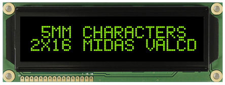 Midas - MC21605G12W-VNMLG - Midas MC21605 ϵ ͸ʽ ĸ LCD ɫʾ MC21605G12W-VNMLG, LED, 216ַ		