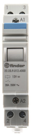 Finder - 22.23.9.012.4000 - Finder 22.23.9.012.4000 ˫ DIN Rail Ǳ̵, 20 A, 12V dc		