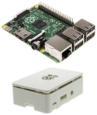 Raspberry Pi - Pi B+/Wht Case - Bundle - Pi B+, White Case		