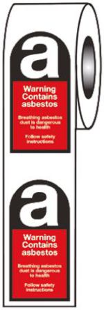 Signs & Labels - LR01/S - Signs & Labels LR01/S 250ÿװ ɫ/ɫ/ɫ Ӣ  ϩ Σվǩ “Warning Asbestos - “, 26 x 52mm		