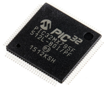 Microchip - PIC32MX795F512L-80I/PF - Microchip PIC32MX ϵ 32 bit MIPS32 MCU PIC32MX795F512L-80I/PF, 80MHz, 512 kB ROM , 128 kB RAM 2xUSB, TQFP-100		